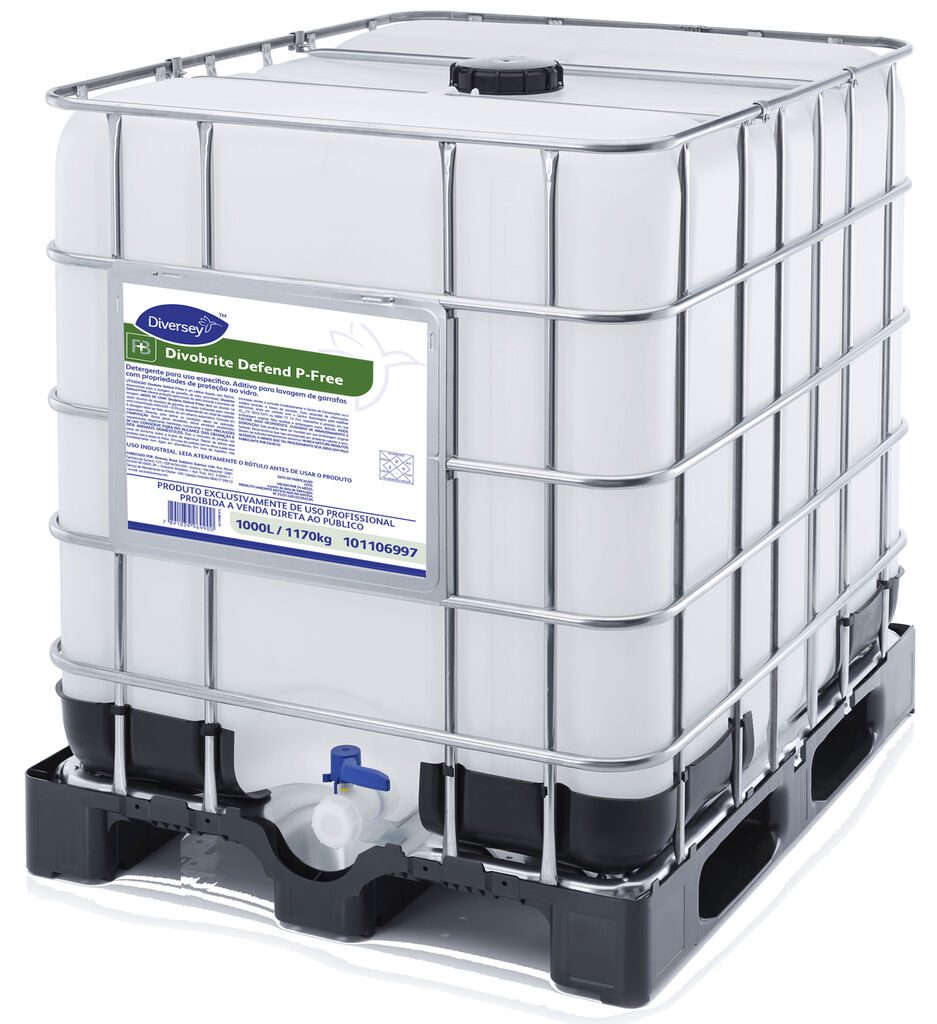DIVOBRITE DEFEND P-FREE 1000L - DETERGENTE PARA USO ESPECÍFICO ADITIVO PARA LAVAGEM DE GARRAFAS COM PROPRIEDADES DE PROTEÇÃO AO VIDRO